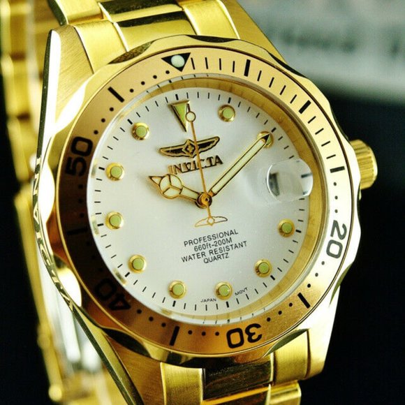 SALE! 18K GOLD INVICTA PRO DIVER WATCH - Picture 1 of 4